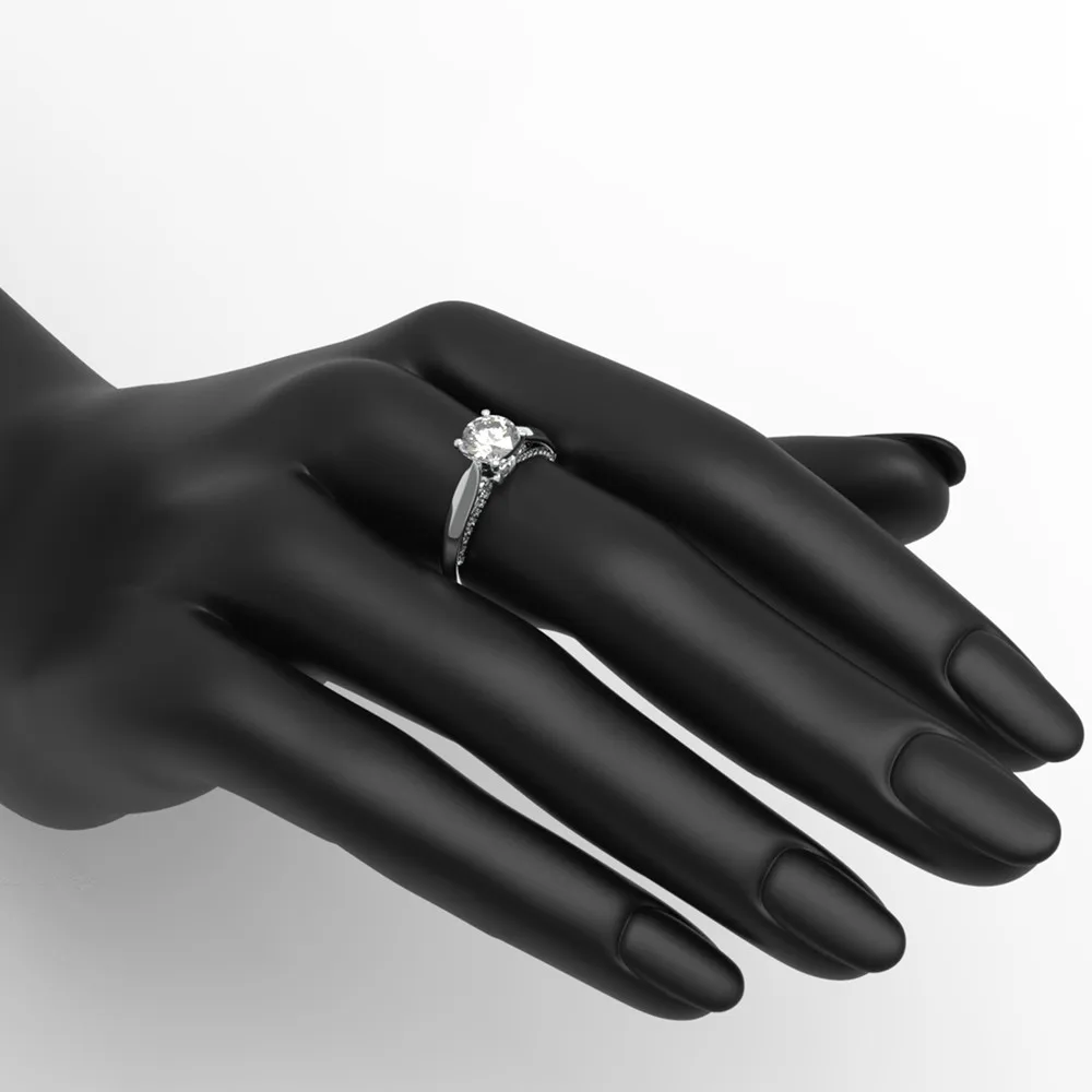 Classic Engagement Ring Claws Design AAA Cubic Zircon Female Women Wedding Band CZ Silver Color Rings Jewelry | Украшения и