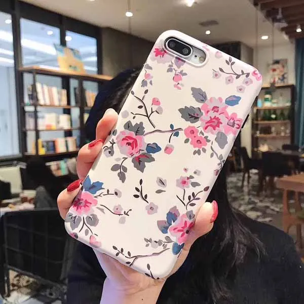 b LOVECOM популярный винтажный цветочный чехол для телефона для iPhone 11 Pro Max XS Max XR 6 6S 7 8 Plus X мягкий IMD цветочный чехол для телефона Лучший подарок - Цвет: b