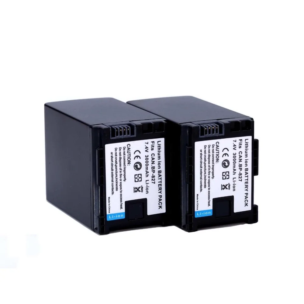 Аккумулятор BP-827 BP827 3000 мАч + зарядное устройство 2 шт. батарея для CANON HF20 HF21 HF S11 S10 HF11
