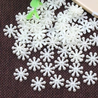 50pcs white ivory 15mm snowflake beads craft abs imitation pearls flatback for christmas art scrapbookingdiy decoration