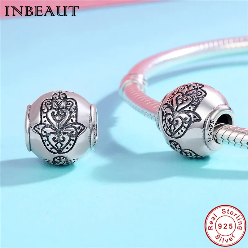 INBEAUT 100% Серебро 925 пробы ручная цепочка вера бусы для женщин древний S925 штамп Шарм