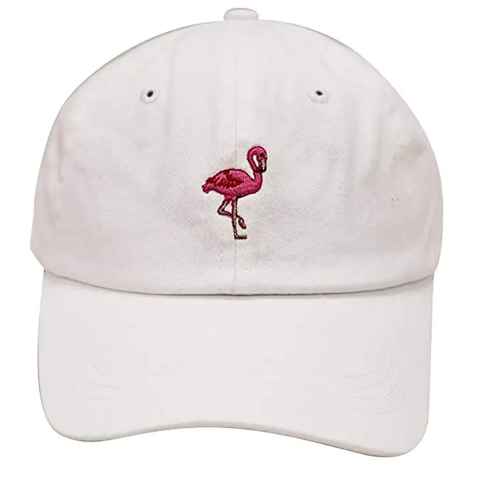 Новая мода унисекс Snapback Солнцезащитная шляпа Фламинго вышивка хлопок бейсболки для женщин и мужчин сплошной цвет папа шапки Casquette Homme - Цвет: Flamingoe white