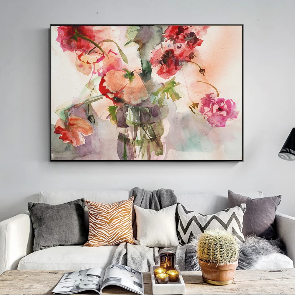 

Watercolor Flowers Wall Pictures For Living Room Posters And Prints Flowers Canvas Paintings Wall Art Canvas Prints Home Decor