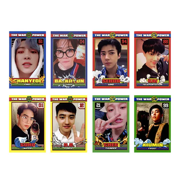 XK481 Youpop KPOP EXO THE WAR 4th The power of Music Album фото карта хип-хоп самодельные бумажные карты автограф Фотокарта XK481 - Цвет: XK481