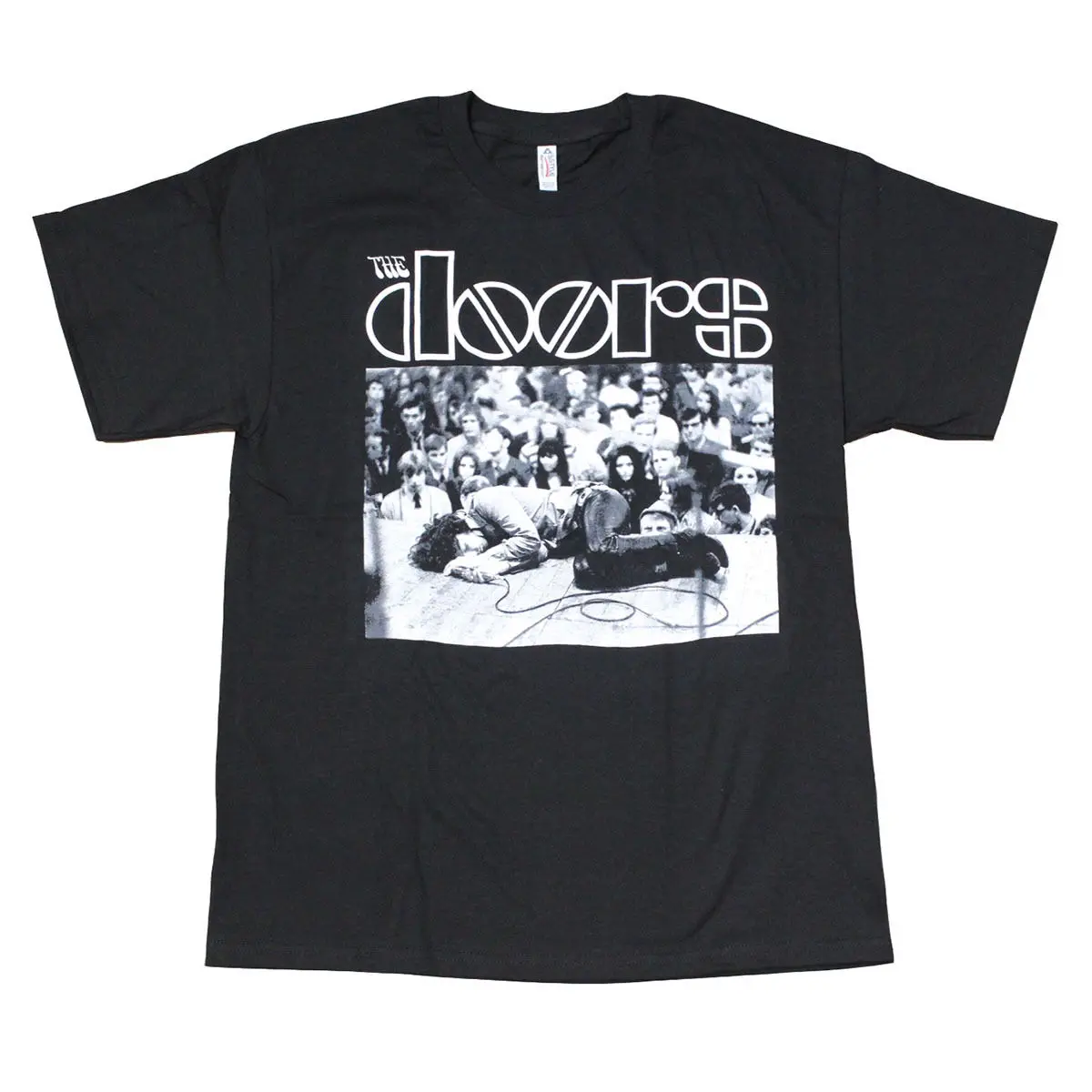The Doors on Stage Черная Мужская футболка повседневная с коротким рукавом для мужчин