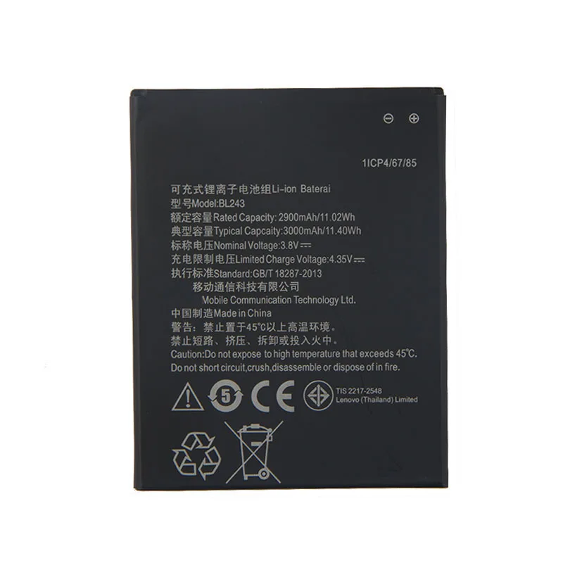 Оригинальный высококачественный аккумулятор BL243 для Lenovo K3 Note K50-T5 A5860 A5600 A7600 A7000 A5500