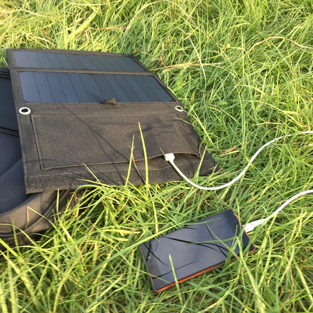Gbtiger 14 Вт 5 В Dual USB солнечной зарядки Панель складной sunpower Зарядное устройство для