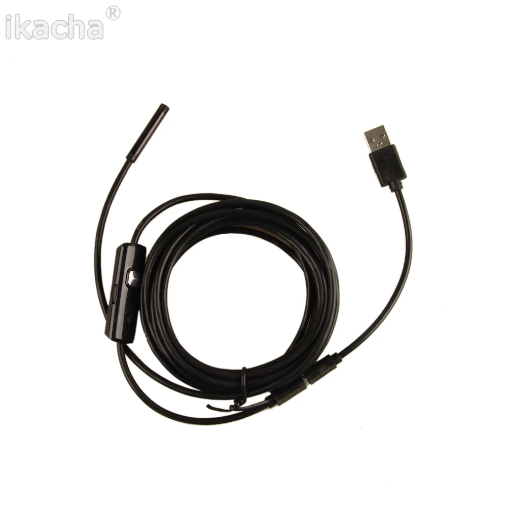 5 мм 3 м объектив камеры USB кабель Водонепроницаемый 6 LED для Android телефона ПК