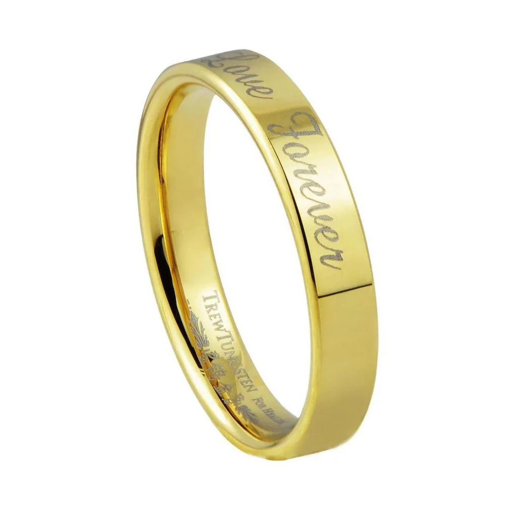 Плоские Кольца для мальчиков золотые вольфрамовые обручальные кольца с матовой