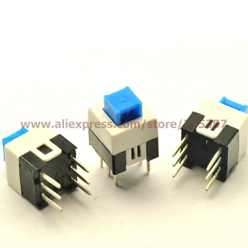 PHISCALE 50 шт. 7*7 мм двойной блокировочный выключатель с плоской головкой 6 контактов