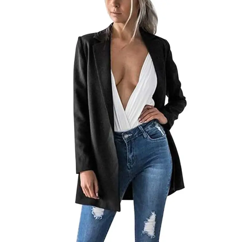 Женский блейзер и куртка F4 Осенний тонкий черный кардиган в европейском