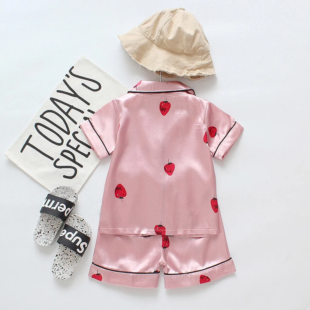 Toddler Boys Girl Sets Cartoon Pajamas Sleepwear T shirt Shorts Clothes Set baby boy summer clothes 2019 meisjes kleding 2 jaar | Детская