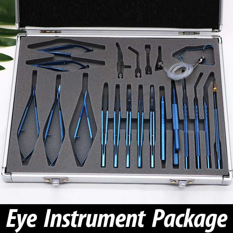Ophthalmic Microsurgical Instrument Set 21 Sets Stainless Steel Titanium Alloy Microsurgical Instrument Set