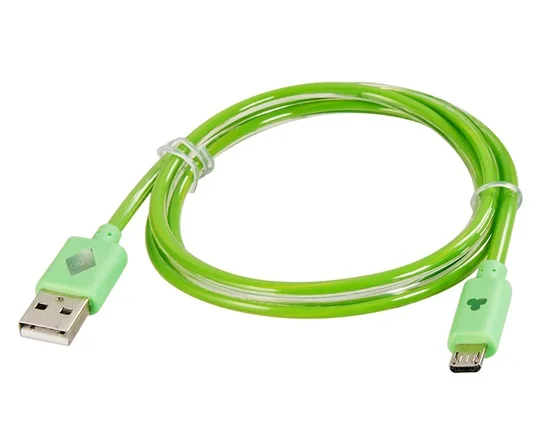 V8 1 м из светодиодов красочные мигающий Micro USB для зарядка кабель передачи данных (