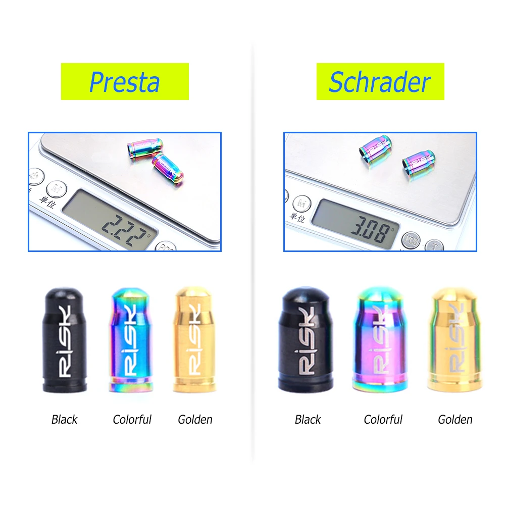 Заглушки для клапанов Schrader/Presta 2 шт. сверхлегкие анодированные заглушки