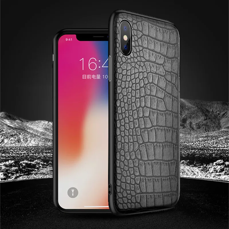 Роскошный 3D чехол из крокодиловой змеиной кожи для телефона iPhone 8 7 6 S 6 S Plus винтажный деловой PU кожаный чехол для iPhone X 8 Plus