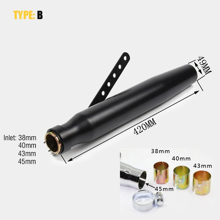 Выхлопной глушитель для мотоцикла 420 мм старинный винтажный модный