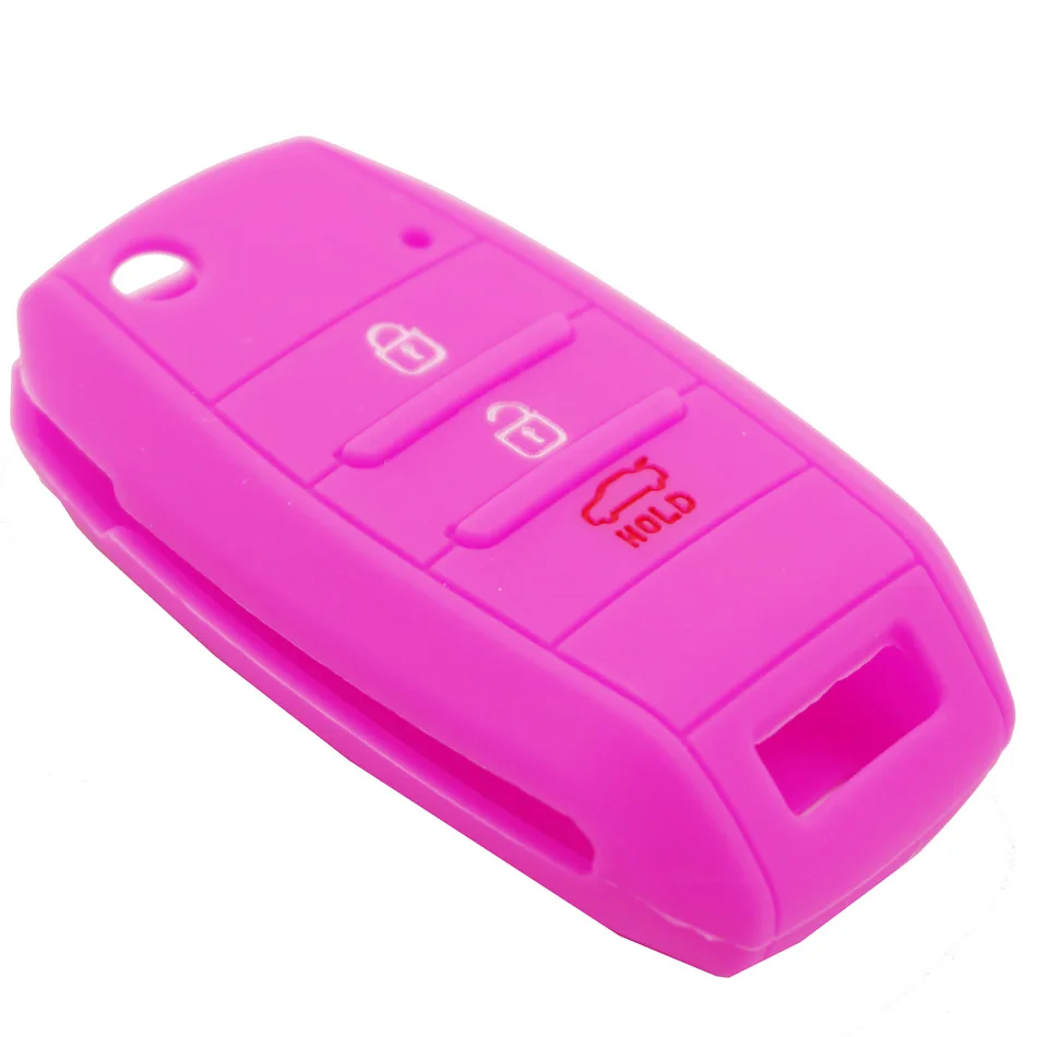 

3 Button Silicone Key Case Cover For Kia Rio Sportage 2015 Ceed Sorento Cerato K2 K3 K4 K5 Flip Fold Key Chain Shell Car Styling
