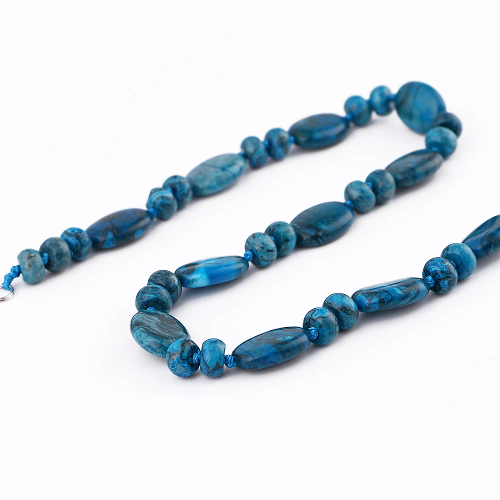 Юмбен синее Бирюзовое Ожерелье мощность натуральный кристалл женские ювелирные