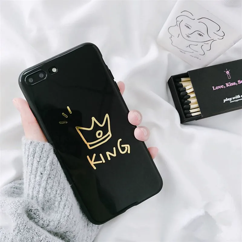 Чехол для телефона starllife с буквами queen King пары iphone 7 Coque ультра тонкий глянцевый