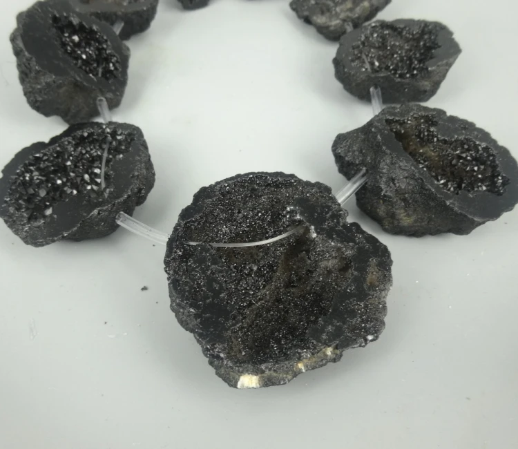

Black Crystal Geode Druzy Crystal Geode Quartz Stone Pendant Neckace Different Colorful Drusy Stone Crystal Rock Gems Necklace