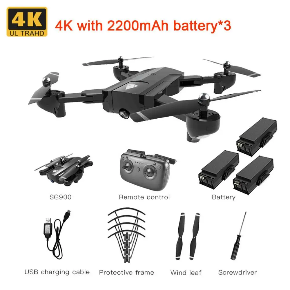 SG900 4K Дрон двойная камера HD 22mins полёт Профессиональный FPV RC gps Дрон фиксированная точка высота удержания Дрон VS gps SG900S - Цвет: SET 6