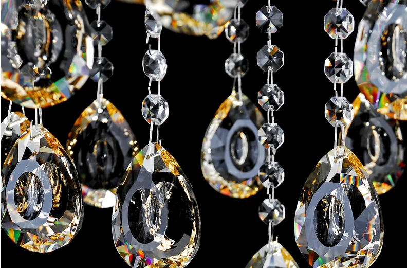 Домашняя светодиодная хрустальная люстра цвета золотистого шампанского