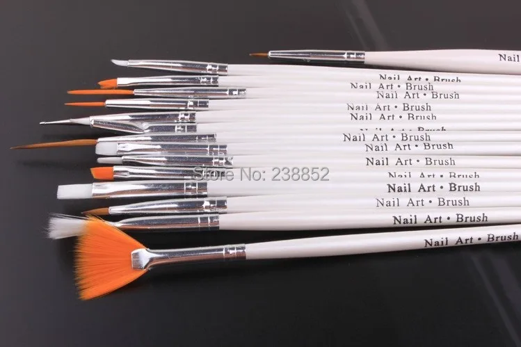 Универсальные кисти для рисования ногтей 15 шт./компл. акриловые масляные белого
