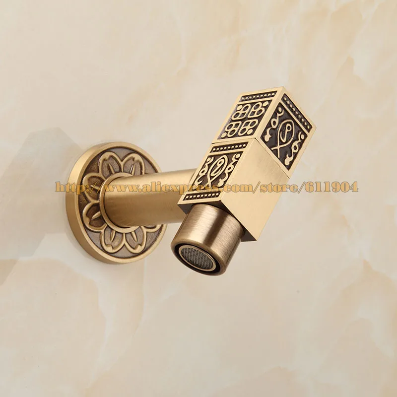 Античный латунный художественный настенный кран для ванной комнаты раковина