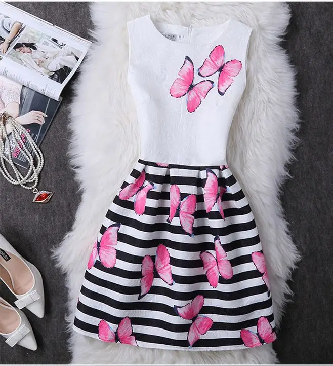 New Year A-line 2018 Summer Dress for Girls Kids Party 10 12 Christmas Costumes Children Clothes Floral Print Princess Dresses | Детская