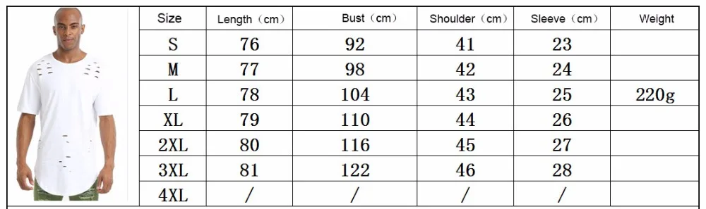 футболки мужские футболка Лето 2017 г. хип хоп О образным вырезом для мужчин рваные