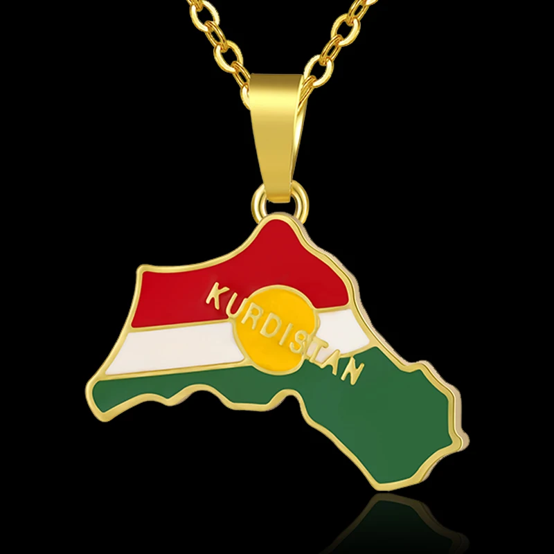 Карта Курдистана SONYA/ожерелья с флагом для женщин/мужчин золотого цвета kurdistan