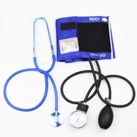 blue classic medical blood pressure monitor bp adult cuff arm aneroid sphygmomanometer with cute stethoscope