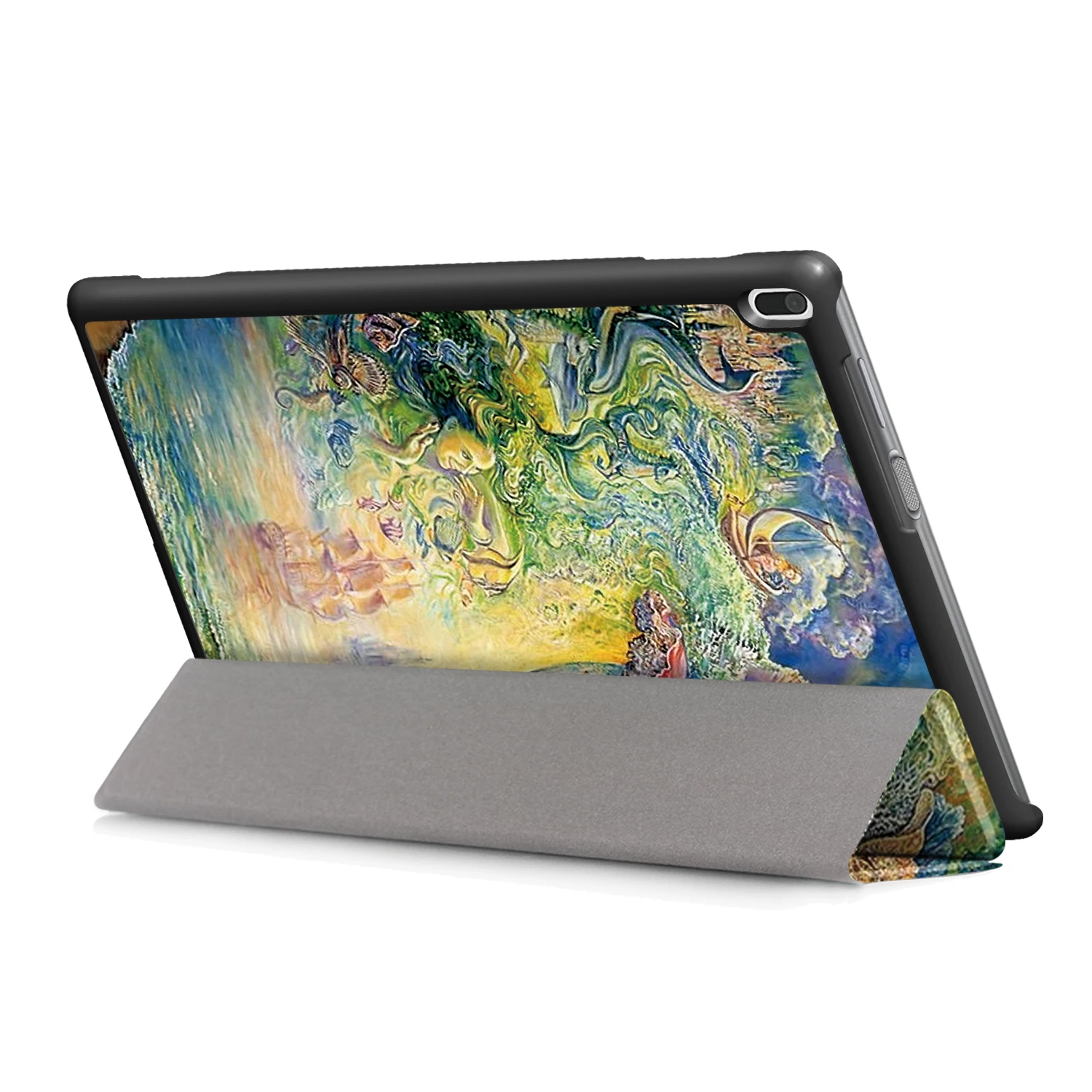 Тонкий умный чехол-подставка для lenovo TAB4 Tab 4 10 X304L TB-X304F TB-X304N 10,0 дюймов Чехол-книжка с принтом из искусственной кожи+ ручка+ пленка - Цвет: feather