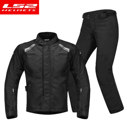 LS2, Мужская мотоциклетная куртка, мотоциклетная штаны, набор, весна, зима, дышащая, теплая куртка, мото штаны, костюм, одежда, защитное снаряжение - Цвет: suit