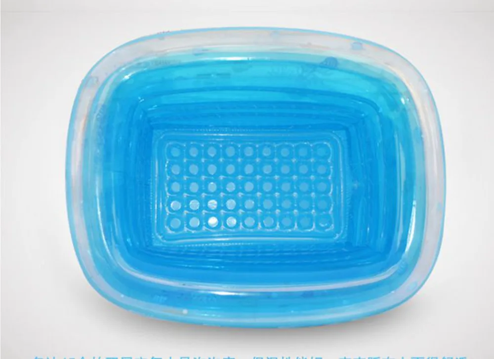 

Inflatable Pool transparent rectangle Inflatable Baby Swimming folding Portable bathtub 143x105x75cm Blue White Fish Printed