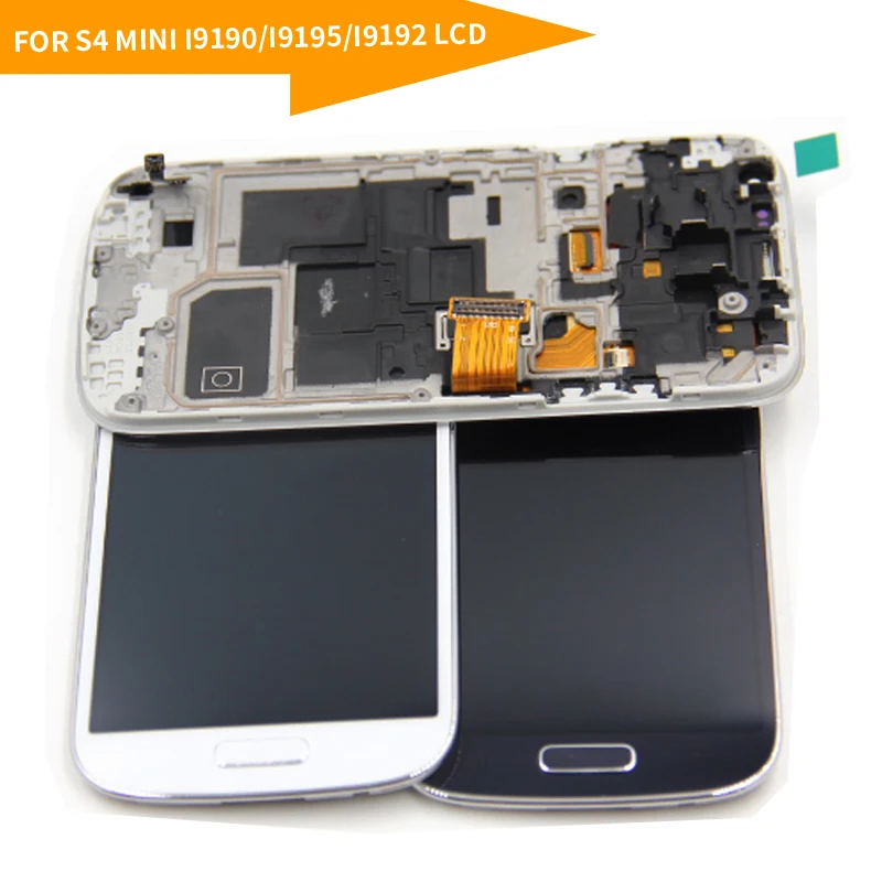 Темно синий для Samsung Galaxy S4 Mini i9195 i9190 i9192 ЖК дисплей сенсорный экран дигитайзер +