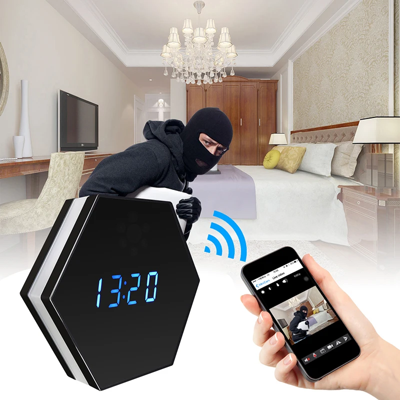 Z17 ночное видение беспроводной Wi Fi электронные настольные часы камера IP удаленно