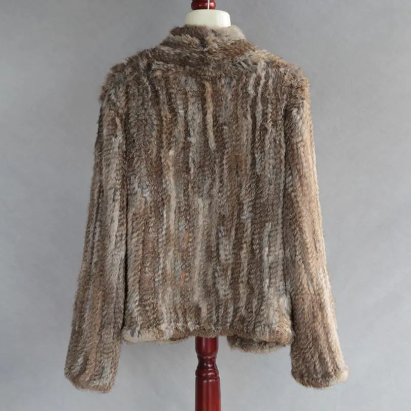 Новинка 2019 Женское зимнее и осеннее пальто из натурального меха женское вязаное