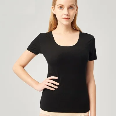 2019 Women's T-shirt Seamless Spring and Summer Short-sleeved Round-collar Casual Top Half-sleeved Small Shirt | Женская одежда