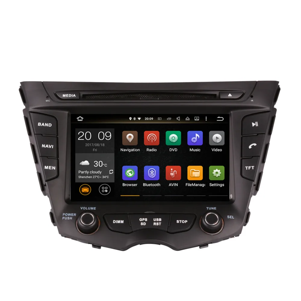4 ГБ ОЗУ Android 8 0 Восьмиядерный автомобильный DVD GPS навигатор для Hyundai Veloster 2011