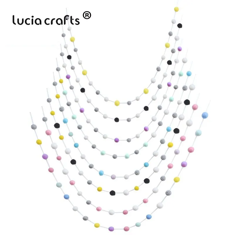 Lucia ремесла около 30 шт./лот шерсть фетровые шары скандинавском стиле DIY Детская комната украшения висят на стене Pom Poms реквизит J1006
