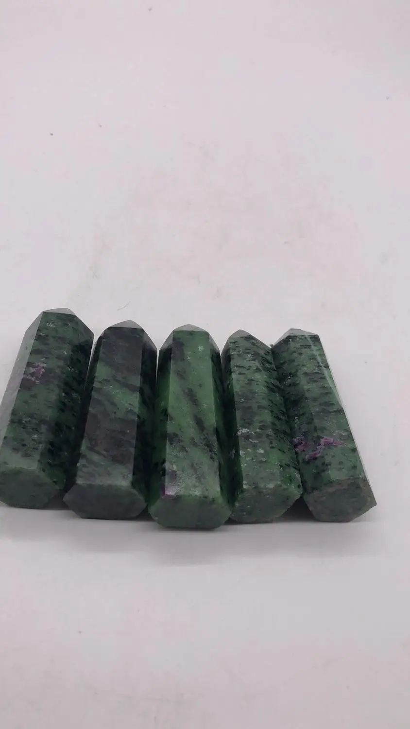 

5pcs Epidote NATURAL red & green CRYSTAL PONTO de CURA