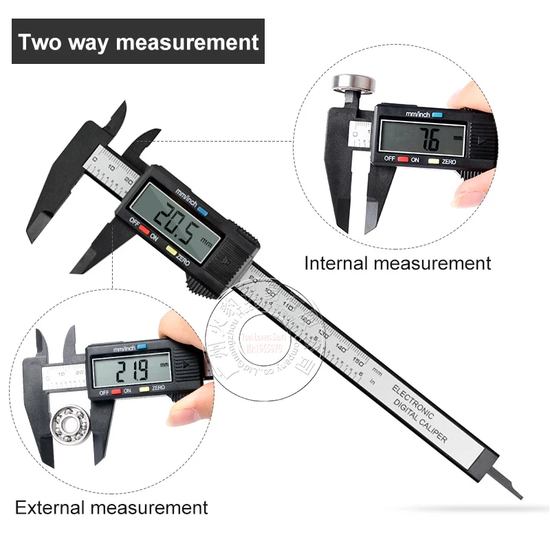 Электронный цифровой штангенциркуль 150 мм 6 дюймов из углеродного волокна Калибр