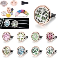 tree of life aromatherapy locket pendant car clip air perfume diffuser stainless steel vent freshener car essential oil diffuser