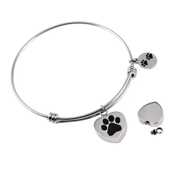 

Pet Urn Stainless Steel Memorial Urn Adjustable Wire Bracelet Cremation Urn Ashes Holder Expandable Bracelets for Cat/Dog