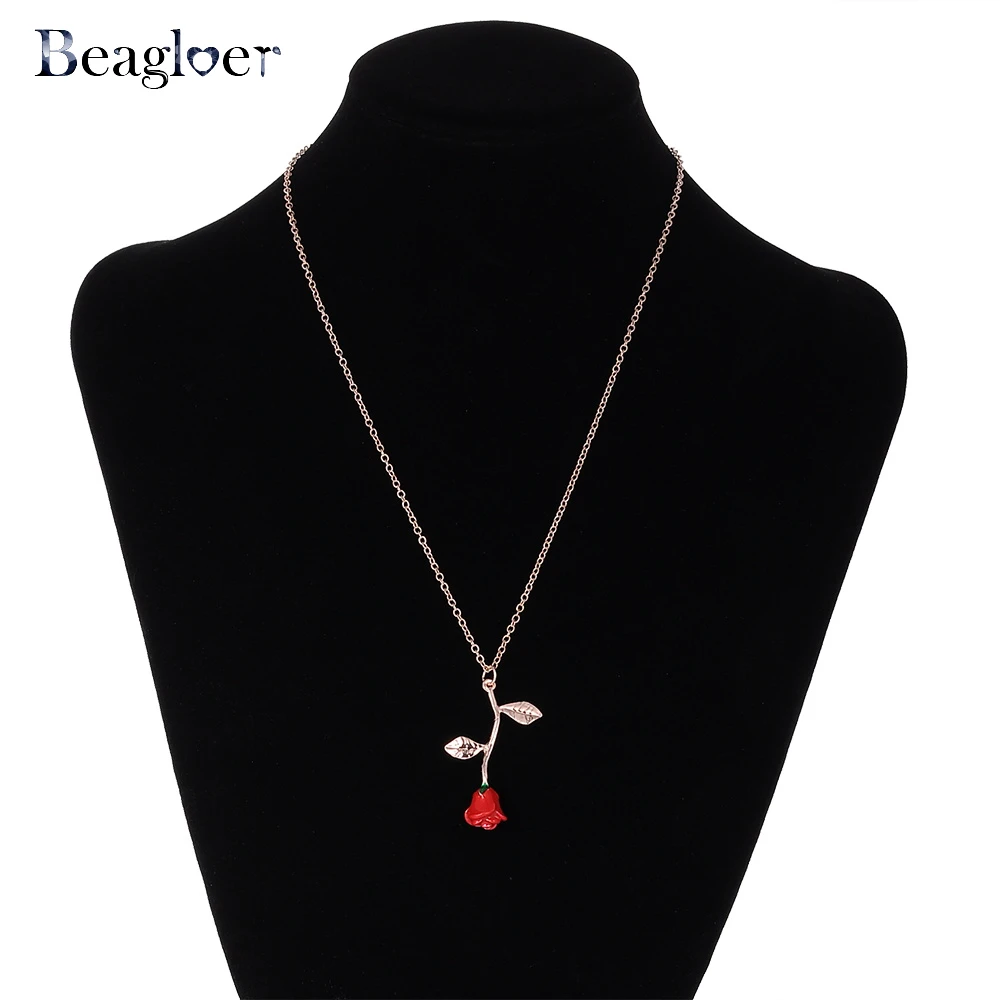 Beagloer Bijoux Femme колье Золотая Роза заявление Цепочки и ожерелья Для женщин макси