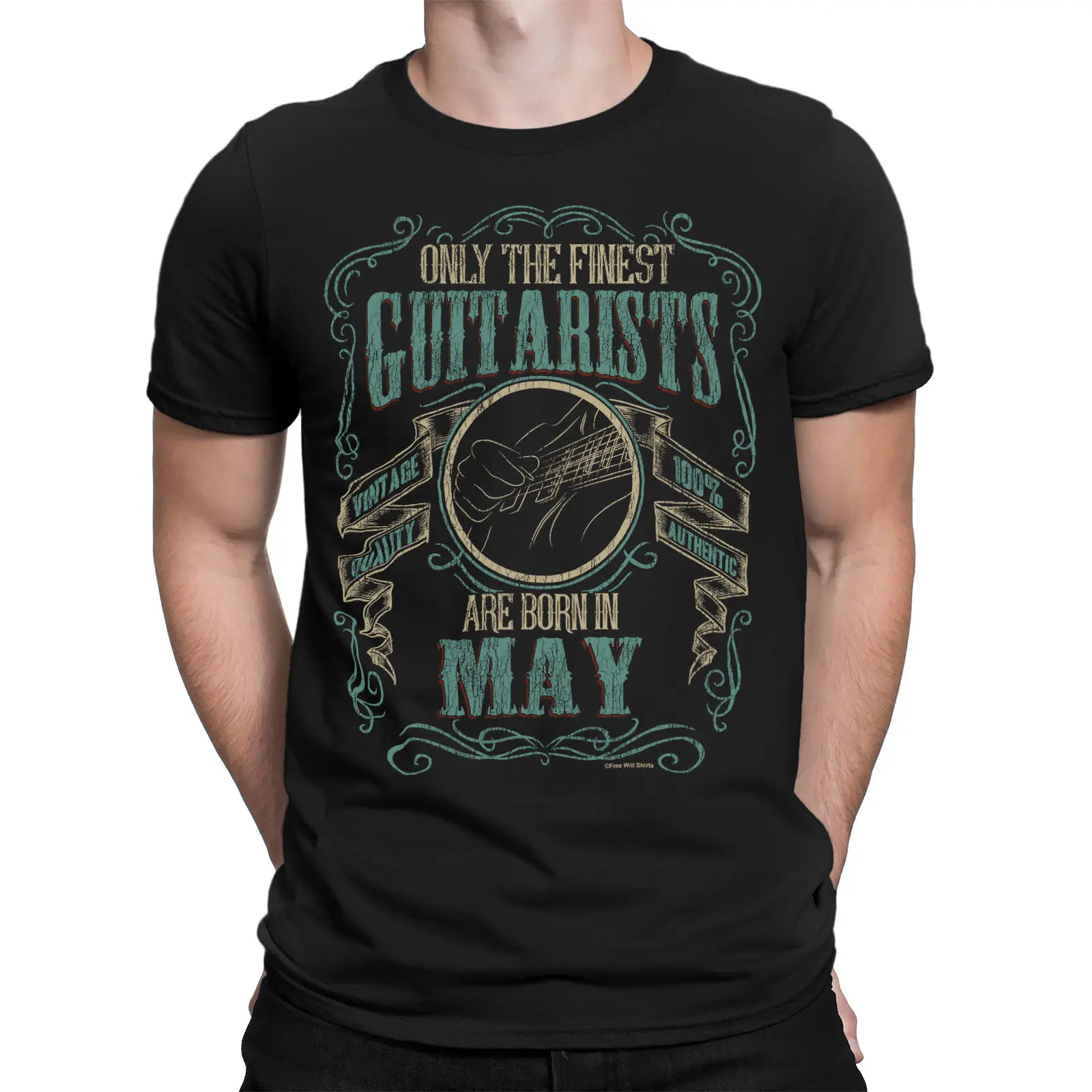 

2019 Fashion Summer Style Mens GUITAR T-Shirt Finest Guitarists Born in MAY Music Birthday Christmas Gift Tee shirt