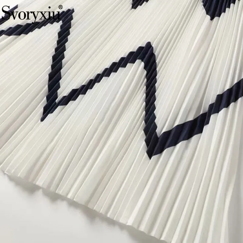 

Svoryxiu Designer Brand Spring Summer Pleated Dress Women's Elegant Hollow Out Embroidery Sexy Party Dresses Vestdios