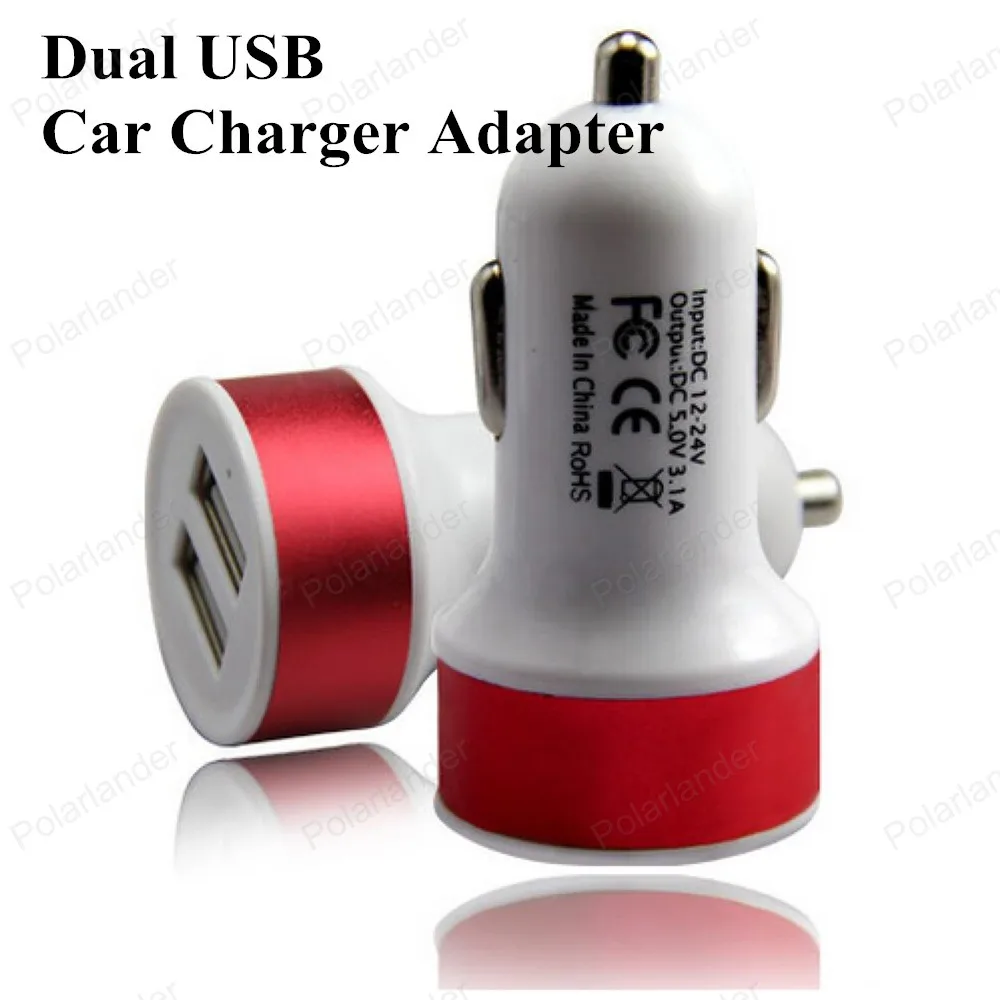 Автомобильное зарядное устройство с двумя USB для мобильных телефонов и цифровых